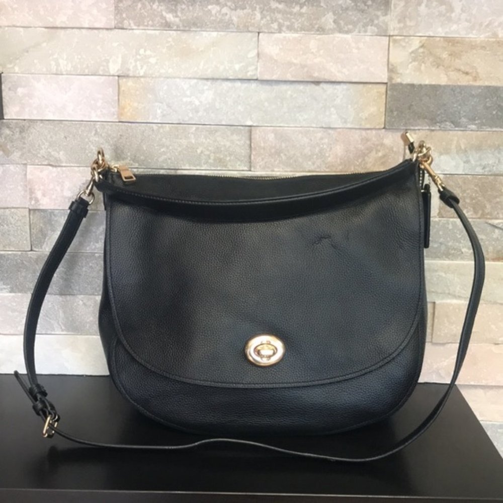 Coach Pebbled Leather Turnlock Hobo Crossbody - Picture 3 of 12